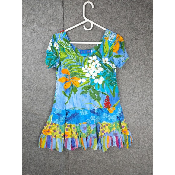 Jams World Hattie Dress Women's X-Small Floral Hawaiian Tropical Rayon EUC - Picture 1 of 7